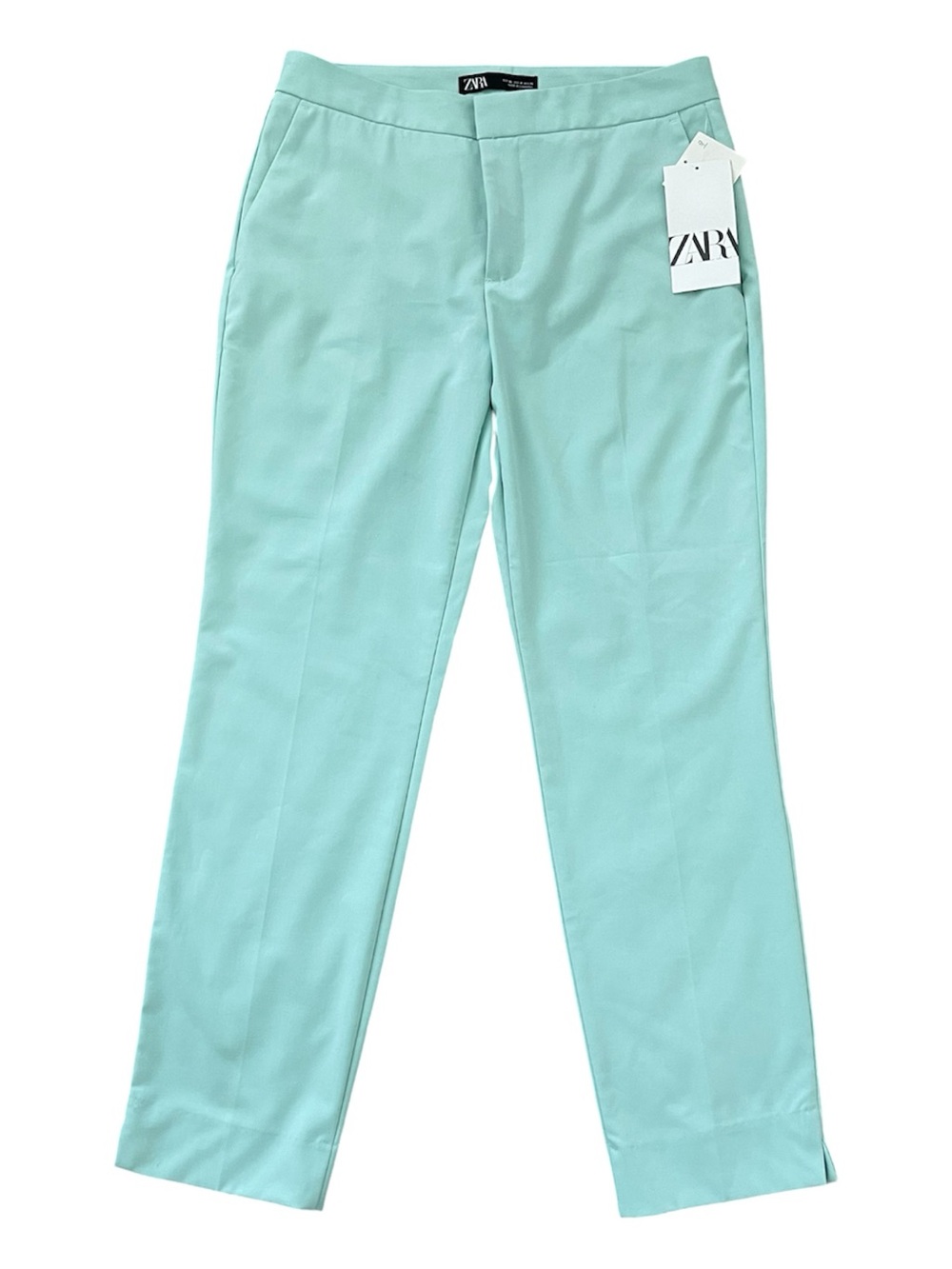 Zara Mint Green Straight-Leg Dress Pants